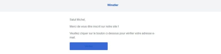 Winstler Casino confirmation inscription
