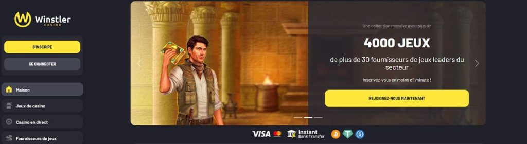 Winstler Casino page accueil